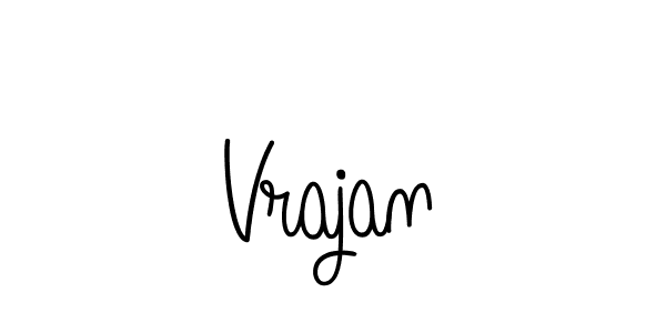 Make a beautiful signature design for name Vrajan. With this signature (Angelique-Rose-font-FFP) style, you can create a handwritten signature for free. Vrajan signature style 5 images and pictures png