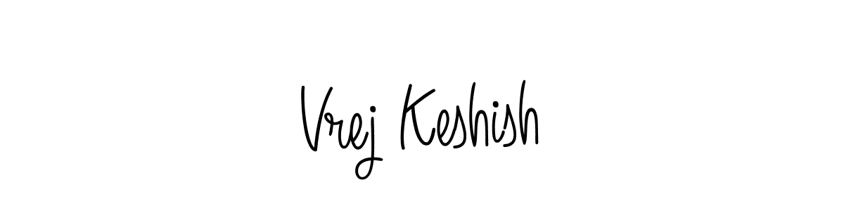 How to make Vrej Keshish name signature. Use Angelique-Rose-font-FFP style for creating short signs online. This is the latest handwritten sign. Vrej Keshish signature style 5 images and pictures png