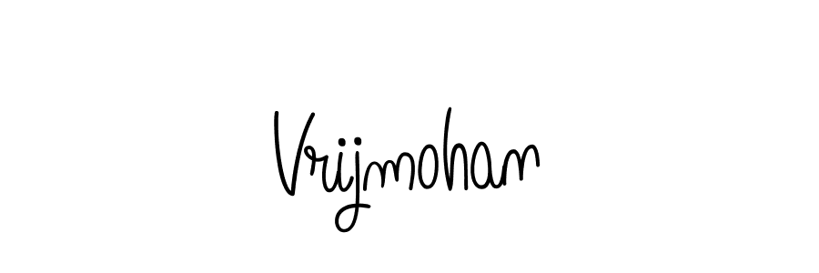 How to make Vrijmohan name signature. Use Angelique-Rose-font-FFP style for creating short signs online. This is the latest handwritten sign. Vrijmohan signature style 5 images and pictures png