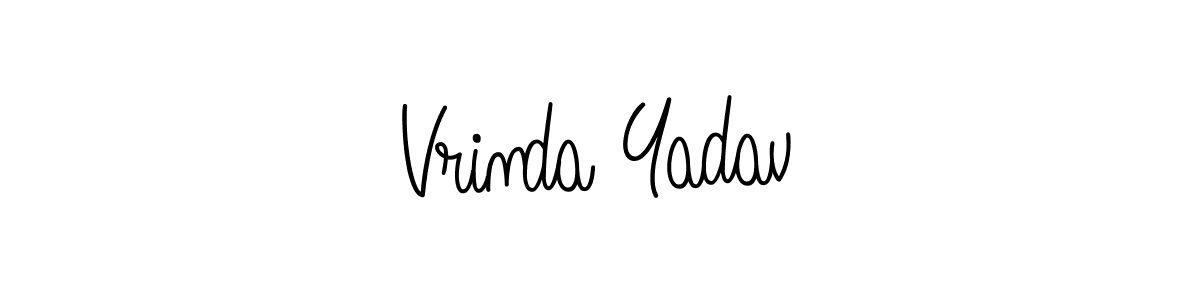 Create a beautiful signature design for name Vrinda Yadav. With this signature (Angelique-Rose-font-FFP) fonts, you can make a handwritten signature for free. Vrinda Yadav signature style 5 images and pictures png