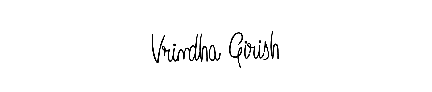 How to make Vrindha Girish name signature. Use Angelique-Rose-font-FFP style for creating short signs online. This is the latest handwritten sign. Vrindha Girish signature style 5 images and pictures png