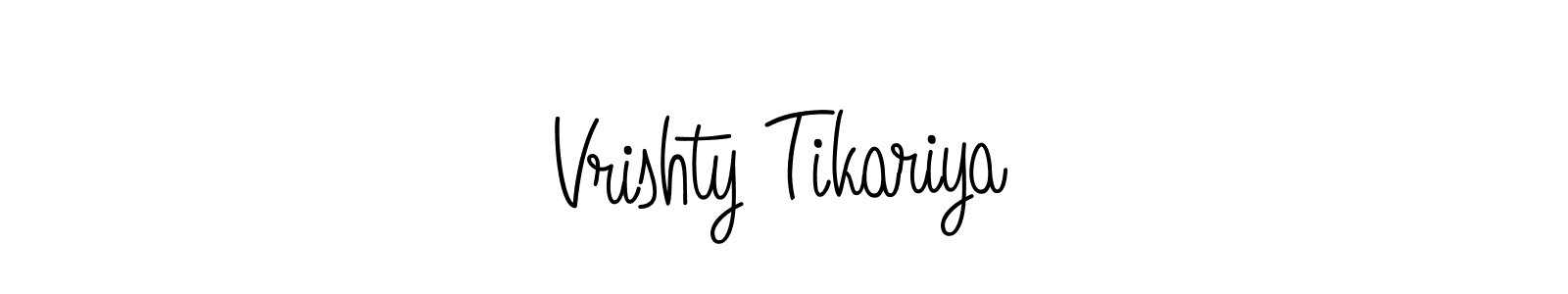 Similarly Angelique-Rose-font-FFP is the best handwritten signature design. Signature creator online .You can use it as an online autograph creator for name Vrishty Tikariya. Vrishty Tikariya signature style 5 images and pictures png