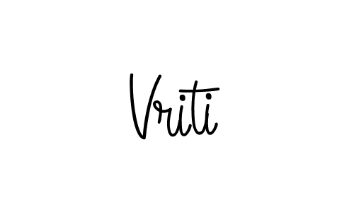 How to make Vriti name signature. Use Angelique-Rose-font-FFP style for creating short signs online. This is the latest handwritten sign. Vriti signature style 5 images and pictures png