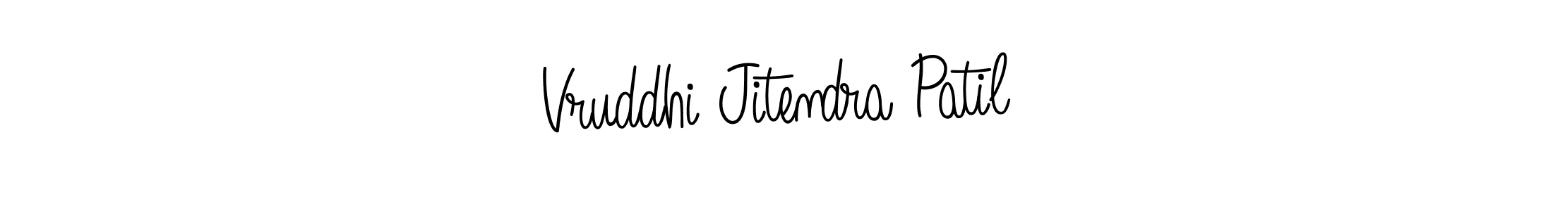 You should practise on your own different ways (Angelique-Rose-font-FFP) to write your name (Vruddhi Jitendra Patil) in signature. don't let someone else do it for you. Vruddhi Jitendra Patil signature style 5 images and pictures png