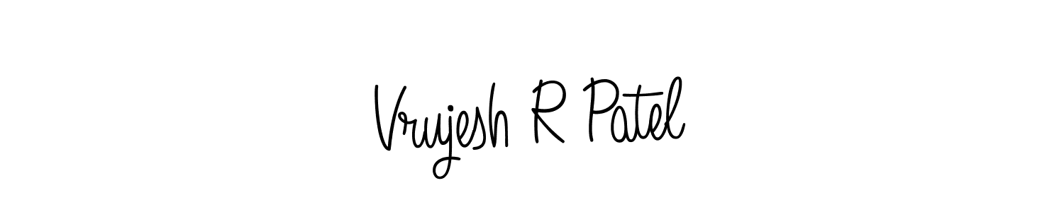 Vrujesh R Patel stylish signature style. Best Handwritten Sign (Angelique-Rose-font-FFP) for my name. Handwritten Signature Collection Ideas for my name Vrujesh R Patel. Vrujesh R Patel signature style 5 images and pictures png