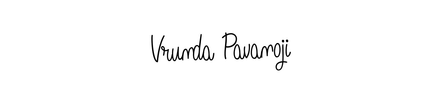 Design your own signature with our free online signature maker. With this signature software, you can create a handwritten (Angelique-Rose-font-FFP) signature for name Vrunda Pavanoji. Vrunda Pavanoji signature style 5 images and pictures png