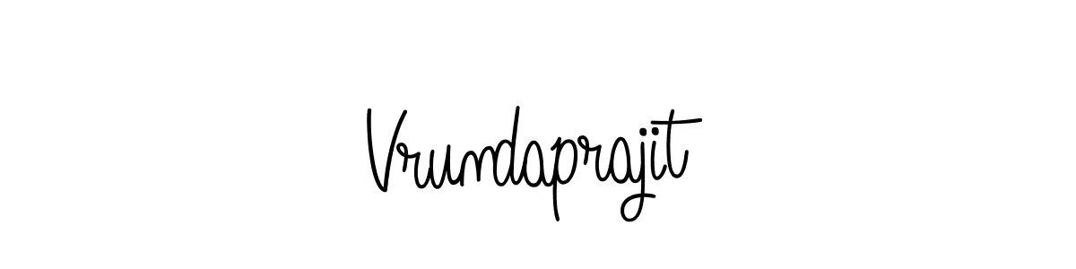 Make a beautiful signature design for name Vrundaprajit. With this signature (Angelique-Rose-font-FFP) style, you can create a handwritten signature for free. Vrundaprajit signature style 5 images and pictures png