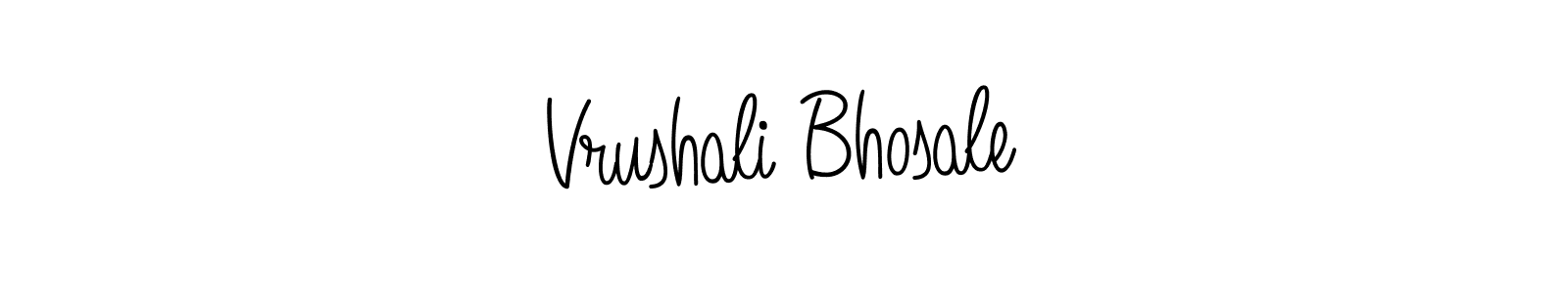 You should practise on your own different ways (Angelique-Rose-font-FFP) to write your name (Vrushali Bhosale) in signature. don't let someone else do it for you. Vrushali Bhosale signature style 5 images and pictures png
