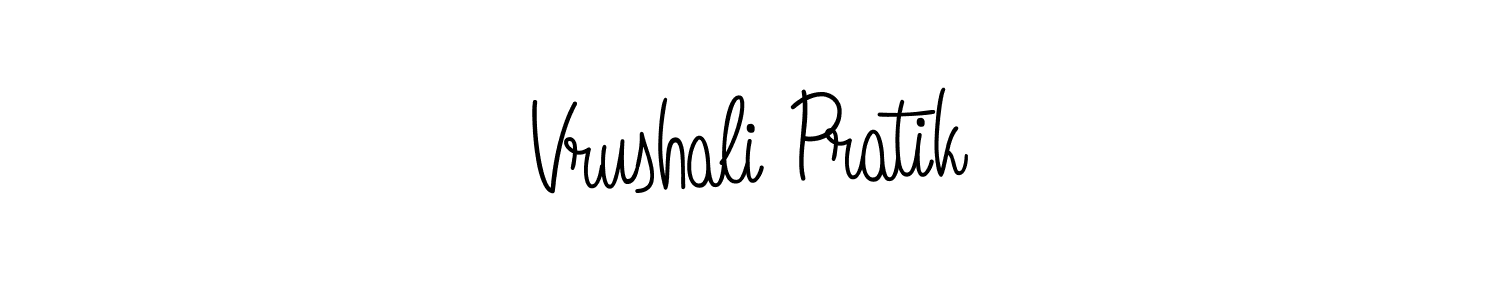 Vrushali Pratik stylish signature style. Best Handwritten Sign (Angelique-Rose-font-FFP) for my name. Handwritten Signature Collection Ideas for my name Vrushali Pratik. Vrushali Pratik signature style 5 images and pictures png