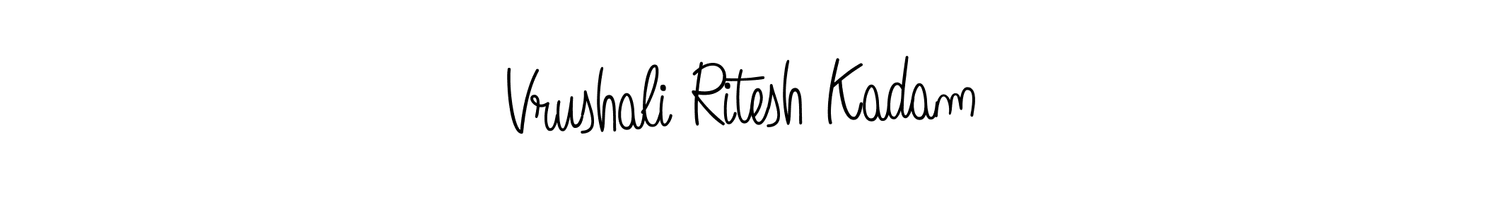 How to make Vrushali Ritesh Kadam name signature. Use Angelique-Rose-font-FFP style for creating short signs online. This is the latest handwritten sign. Vrushali Ritesh Kadam signature style 5 images and pictures png