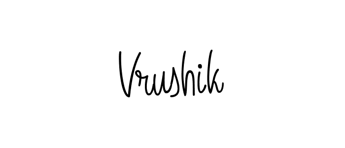 How to make Vrushik name signature. Use Angelique-Rose-font-FFP style for creating short signs online. This is the latest handwritten sign. Vrushik signature style 5 images and pictures png
