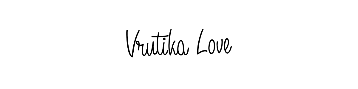 Vrutika Love stylish signature style. Best Handwritten Sign (Angelique-Rose-font-FFP) for my name. Handwritten Signature Collection Ideas for my name Vrutika Love. Vrutika Love signature style 5 images and pictures png