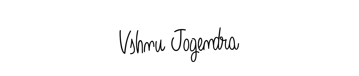 Make a beautiful signature design for name Vshnu Jogendra. With this signature (Angelique-Rose-font-FFP) style, you can create a handwritten signature for free. Vshnu Jogendra signature style 5 images and pictures png