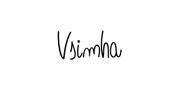 Use a signature maker to create a handwritten signature online. With this signature software, you can design (Angelique-Rose-font-FFP) your own signature for name Vsimha. Vsimha signature style 5 images and pictures png