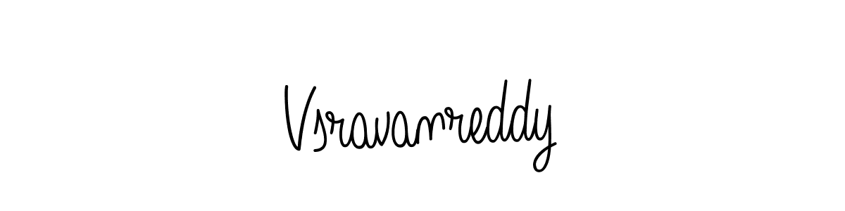Use a signature maker to create a handwritten signature online. With this signature software, you can design (Angelique-Rose-font-FFP) your own signature for name Vsravanreddy. Vsravanreddy signature style 5 images and pictures png
