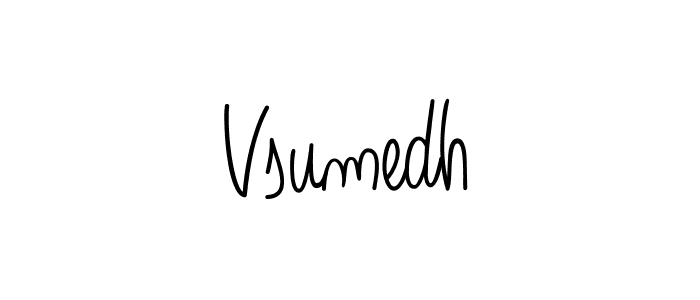 How to make Vsumedh name signature. Use Angelique-Rose-font-FFP style for creating short signs online. This is the latest handwritten sign. Vsumedh signature style 5 images and pictures png
