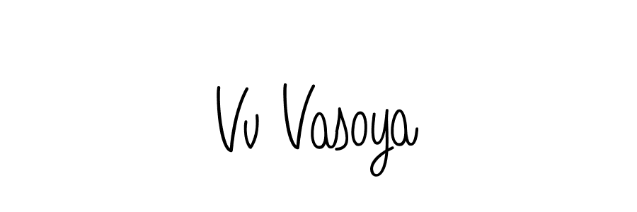 Design your own signature with our free online signature maker. With this signature software, you can create a handwritten (Angelique-Rose-font-FFP) signature for name Vv Vasoya. Vv Vasoya signature style 5 images and pictures png