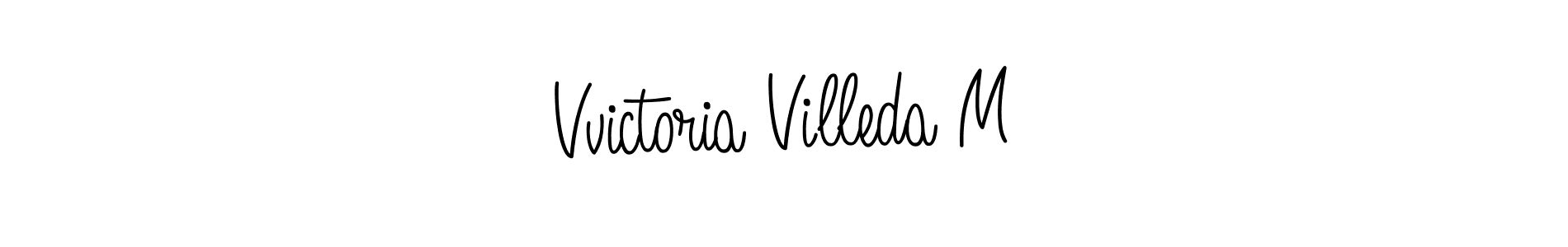 You should practise on your own different ways (Angelique-Rose-font-FFP) to write your name (Vvictoria Villeda M) in signature. don't let someone else do it for you. Vvictoria Villeda M signature style 5 images and pictures png