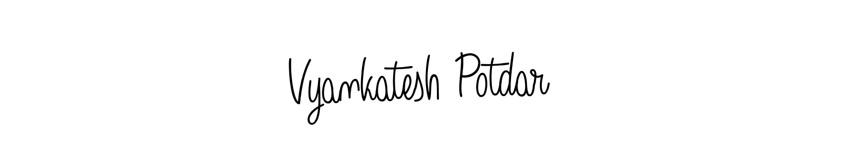 You should practise on your own different ways (Angelique-Rose-font-FFP) to write your name (Vyankatesh Potdar) in signature. don't let someone else do it for you. Vyankatesh Potdar signature style 5 images and pictures png
