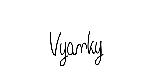 if you are searching for the best signature style for your name Vyanky. so please give up your signature search. here we have designed multiple signature styles  using Angelique-Rose-font-FFP. Vyanky signature style 5 images and pictures png