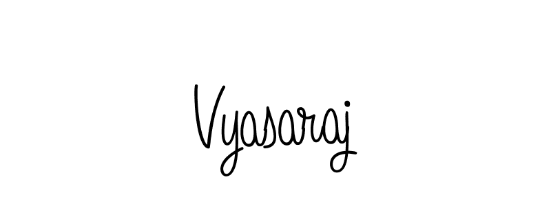 Make a beautiful signature design for name Vyasaraj. With this signature (Angelique-Rose-font-FFP) style, you can create a handwritten signature for free. Vyasaraj signature style 5 images and pictures png