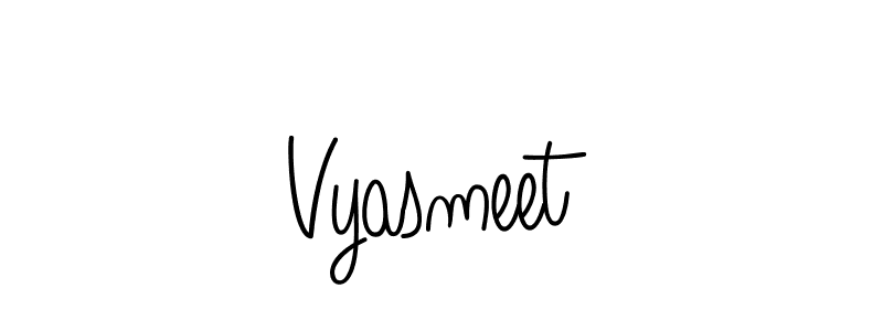 Make a beautiful signature design for name Vyasmeet. With this signature (Angelique-Rose-font-FFP) style, you can create a handwritten signature for free. Vyasmeet signature style 5 images and pictures png