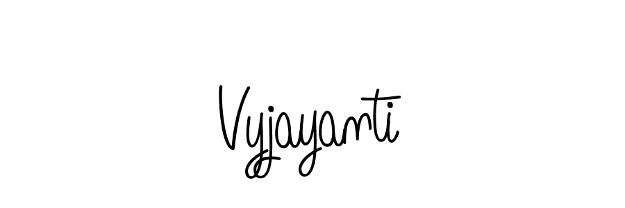 Use a signature maker to create a handwritten signature online. With this signature software, you can design (Angelique-Rose-font-FFP) your own signature for name Vyjayanti. Vyjayanti signature style 5 images and pictures png
