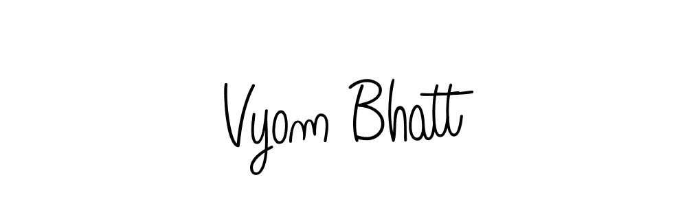 How to make Vyom Bhatt signature? Angelique-Rose-font-FFP is a professional autograph style. Create handwritten signature for Vyom Bhatt name. Vyom Bhatt signature style 5 images and pictures png
