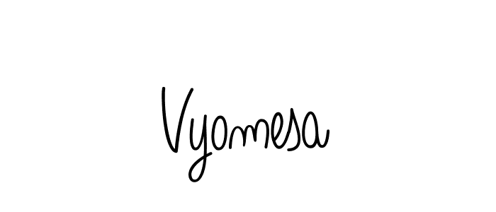 Make a beautiful signature design for name Vyomesa. With this signature (Angelique-Rose-font-FFP) style, you can create a handwritten signature for free. Vyomesa signature style 5 images and pictures png