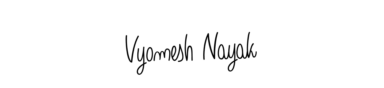 Use a signature maker to create a handwritten signature online. With this signature software, you can design (Angelique-Rose-font-FFP) your own signature for name Vyomesh Nayak. Vyomesh Nayak signature style 5 images and pictures png