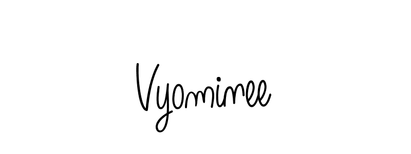 Vyominee stylish signature style. Best Handwritten Sign (Angelique-Rose-font-FFP) for my name. Handwritten Signature Collection Ideas for my name Vyominee. Vyominee signature style 5 images and pictures png