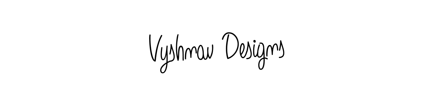 How to make Vyshnav Designs name signature. Use Angelique-Rose-font-FFP style for creating short signs online. This is the latest handwritten sign. Vyshnav Designs signature style 5 images and pictures png