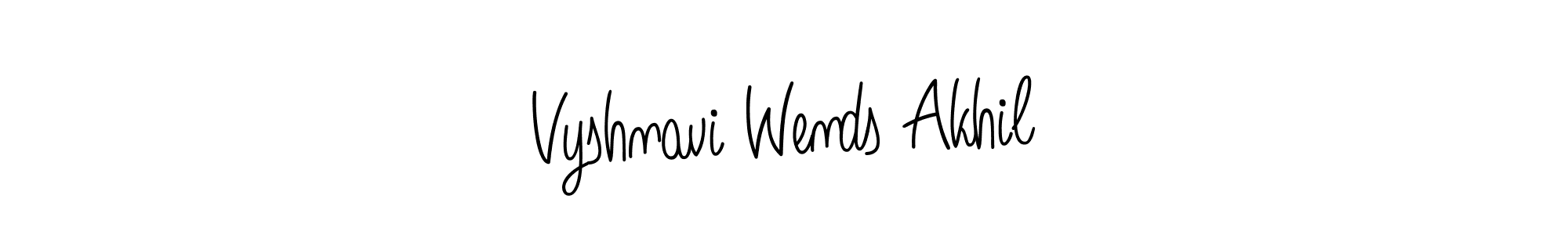 How to Draw Vyshnavi Wends Akhil signature style? Angelique-Rose-font-FFP is a latest design signature styles for name Vyshnavi Wends Akhil. Vyshnavi Wends Akhil signature style 5 images and pictures png