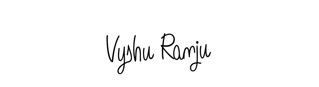 You should practise on your own different ways (Angelique-Rose-font-FFP) to write your name (Vyshu Ranju) in signature. don't let someone else do it for you. Vyshu Ranju signature style 5 images and pictures png