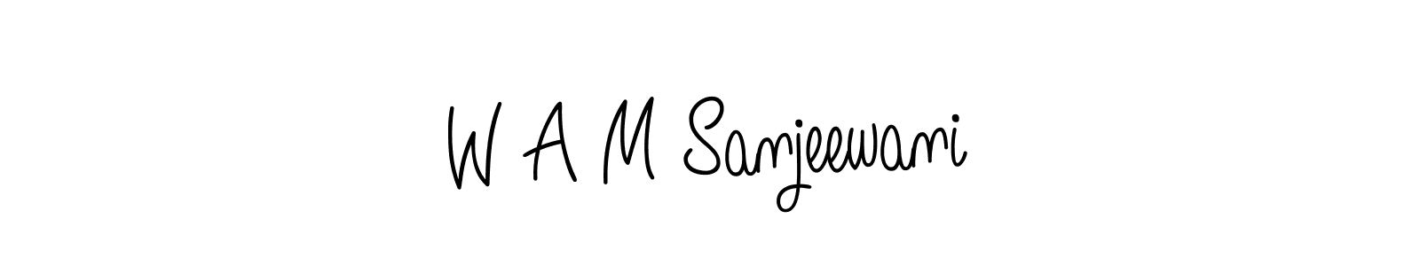 Make a beautiful signature design for name W A M Sanjeewani. With this signature (Angelique-Rose-font-FFP) style, you can create a handwritten signature for free. W A M Sanjeewani signature style 5 images and pictures png