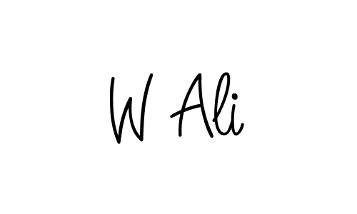 Make a beautiful signature design for name W Ali. With this signature (Angelique-Rose-font-FFP) style, you can create a handwritten signature for free. W Ali signature style 5 images and pictures png