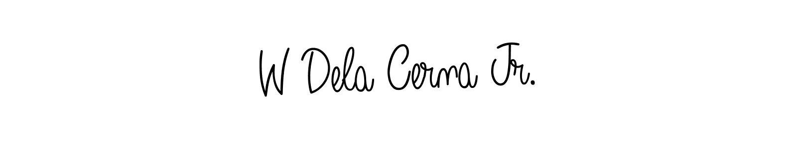 Check out images of Autograph of W Dela Cerna Jr. name. Actor W Dela Cerna Jr. Signature Style. Angelique-Rose-font-FFP is a professional sign style online. W Dela Cerna Jr. signature style 5 images and pictures png