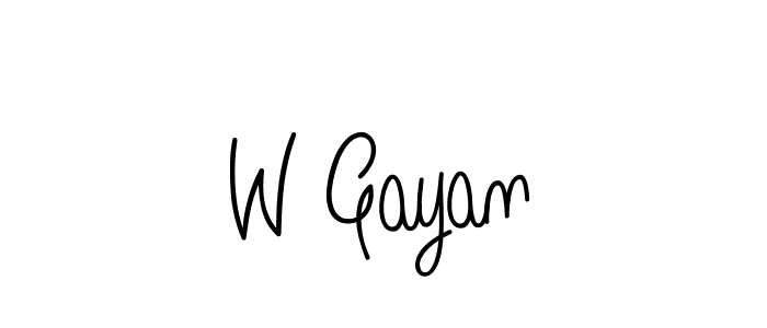 W Gayan stylish signature style. Best Handwritten Sign (Angelique-Rose-font-FFP) for my name. Handwritten Signature Collection Ideas for my name W Gayan. W Gayan signature style 5 images and pictures png