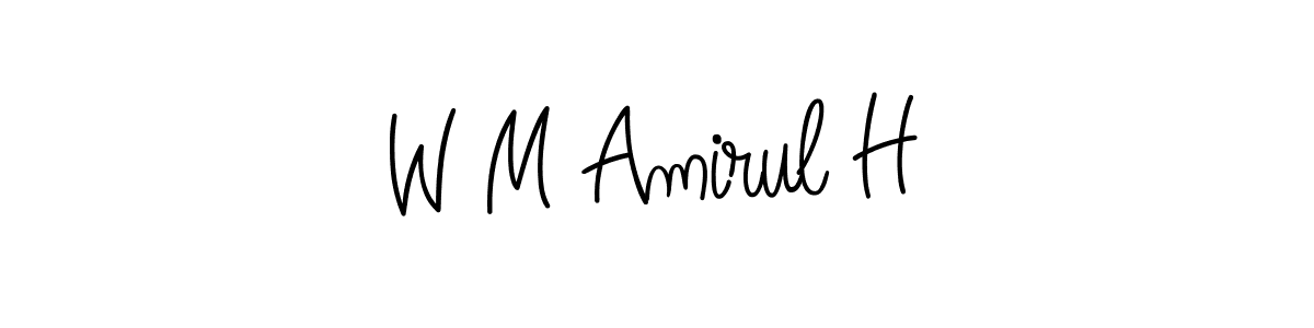 This is the best signature style for the W M Amirul H name. Also you like these signature font (Angelique-Rose-font-FFP). Mix name signature. W M Amirul H signature style 5 images and pictures png