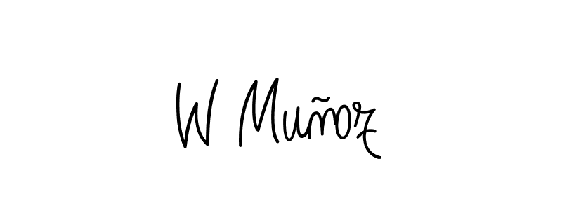 How to make W Muñoz signature? Angelique-Rose-font-FFP is a professional autograph style. Create handwritten signature for W Muñoz name. W Muñoz signature style 5 images and pictures png