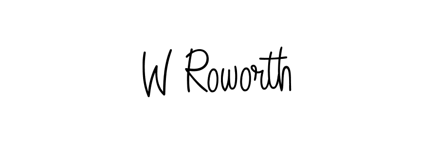 How to make W Roworth name signature. Use Angelique-Rose-font-FFP style for creating short signs online. This is the latest handwritten sign. W Roworth signature style 5 images and pictures png