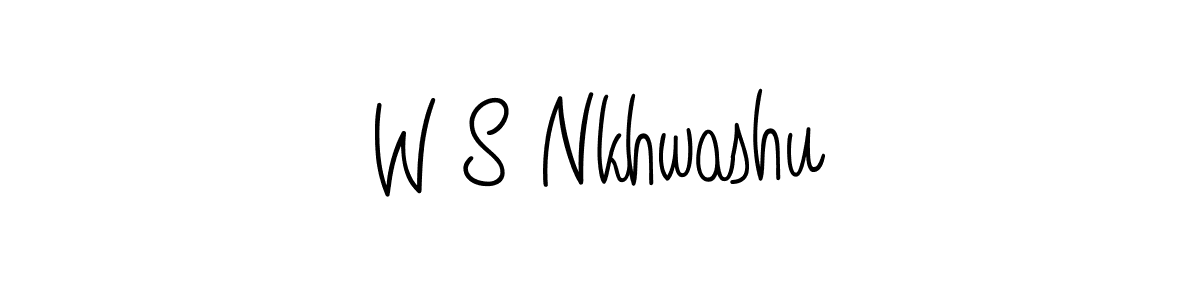 Make a beautiful signature design for name W S Nkhwashu. With this signature (Angelique-Rose-font-FFP) style, you can create a handwritten signature for free. W S Nkhwashu signature style 5 images and pictures png