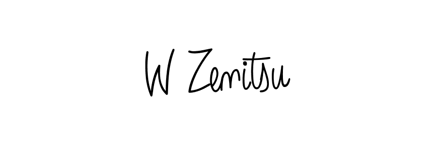 Design your own signature with our free online signature maker. With this signature software, you can create a handwritten (Angelique-Rose-font-FFP) signature for name W Zenitsu. W Zenitsu signature style 5 images and pictures png