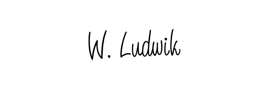 Use a signature maker to create a handwritten signature online. With this signature software, you can design (Angelique-Rose-font-FFP) your own signature for name W. Ludwik. W. Ludwik signature style 5 images and pictures png