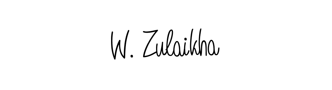 Also we have W. Zulaikha name is the best signature style. Create professional handwritten signature collection using Angelique-Rose-font-FFP autograph style. W. Zulaikha signature style 5 images and pictures png