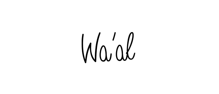 Use a signature maker to create a handwritten signature online. With this signature software, you can design (Angelique-Rose-font-FFP) your own signature for name Wa’al. Wa’al signature style 5 images and pictures png