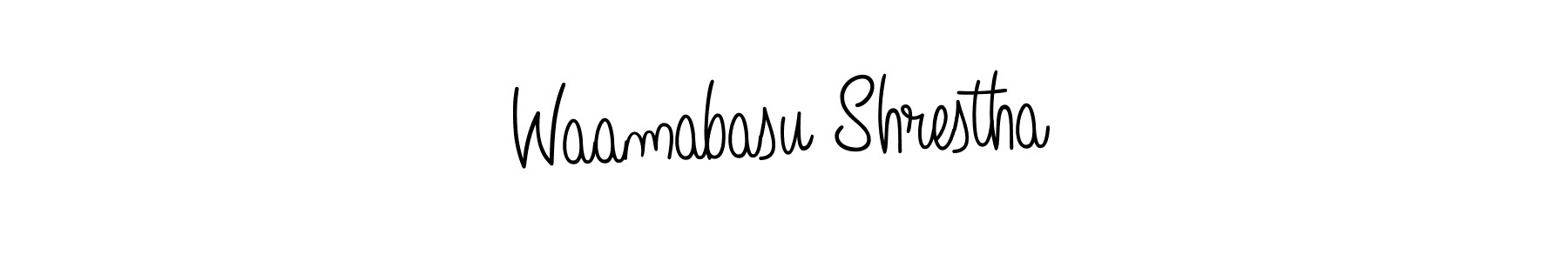 How to make Waamabasu Shrestha name signature. Use Angelique-Rose-font-FFP style for creating short signs online. This is the latest handwritten sign. Waamabasu Shrestha signature style 5 images and pictures png