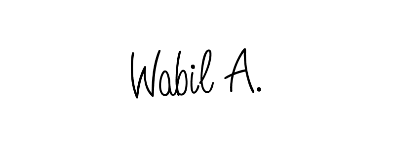 How to Draw Wabil A. signature style? Angelique-Rose-font-FFP is a latest design signature styles for name Wabil A.. Wabil A. signature style 5 images and pictures png