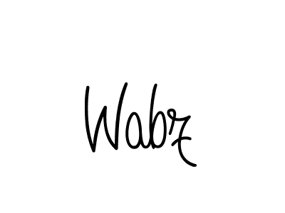 Wabz stylish signature style. Best Handwritten Sign (Angelique-Rose-font-FFP) for my name. Handwritten Signature Collection Ideas for my name Wabz. Wabz signature style 5 images and pictures png