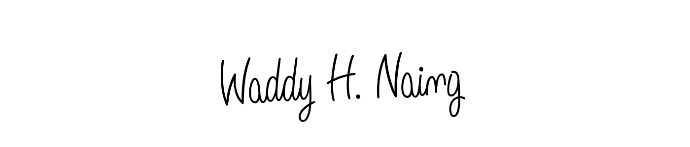 The best way (Angelique-Rose-font-FFP) to make a short signature is to pick only two or three words in your name. The name Waddy H. Naing include a total of six letters. For converting this name. Waddy H. Naing signature style 5 images and pictures png
